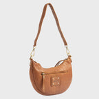 Bolso de hombro de piel natural