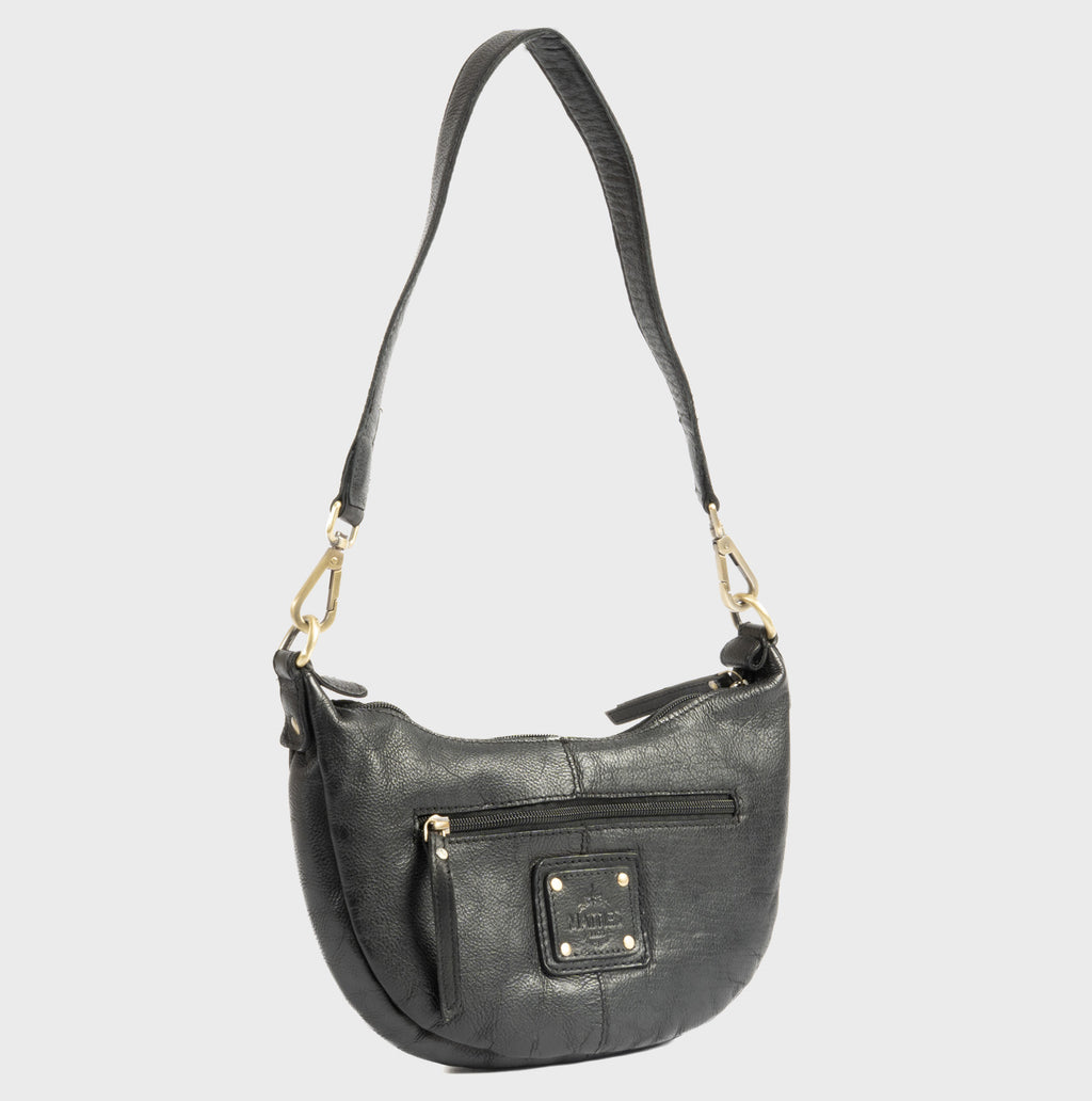 Bolso de hombro de piel natural