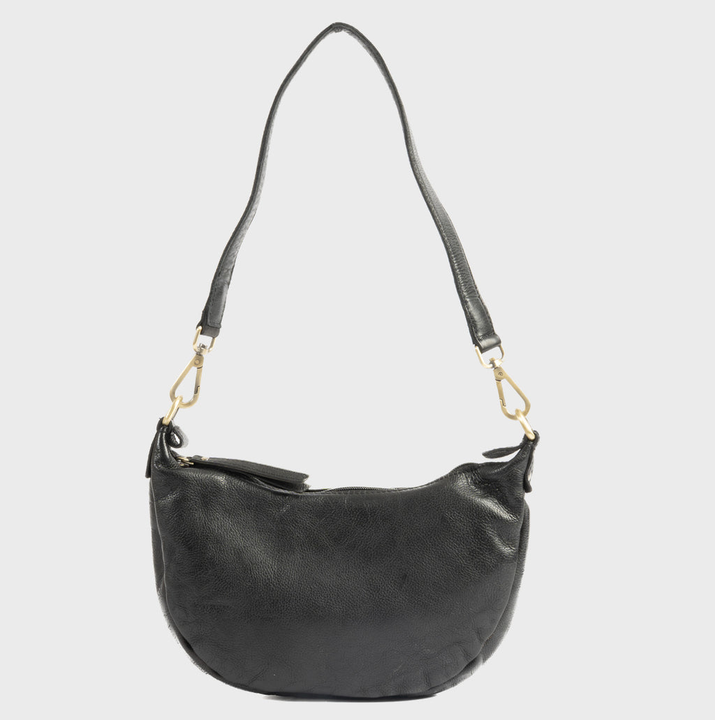 Bolso de hombro de piel natural
