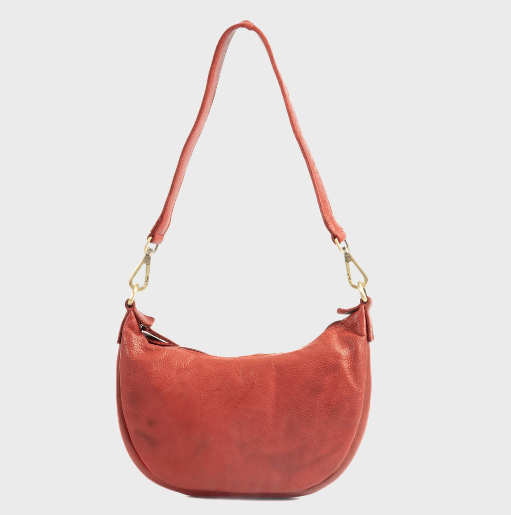 Bolso de hombro de piel natural