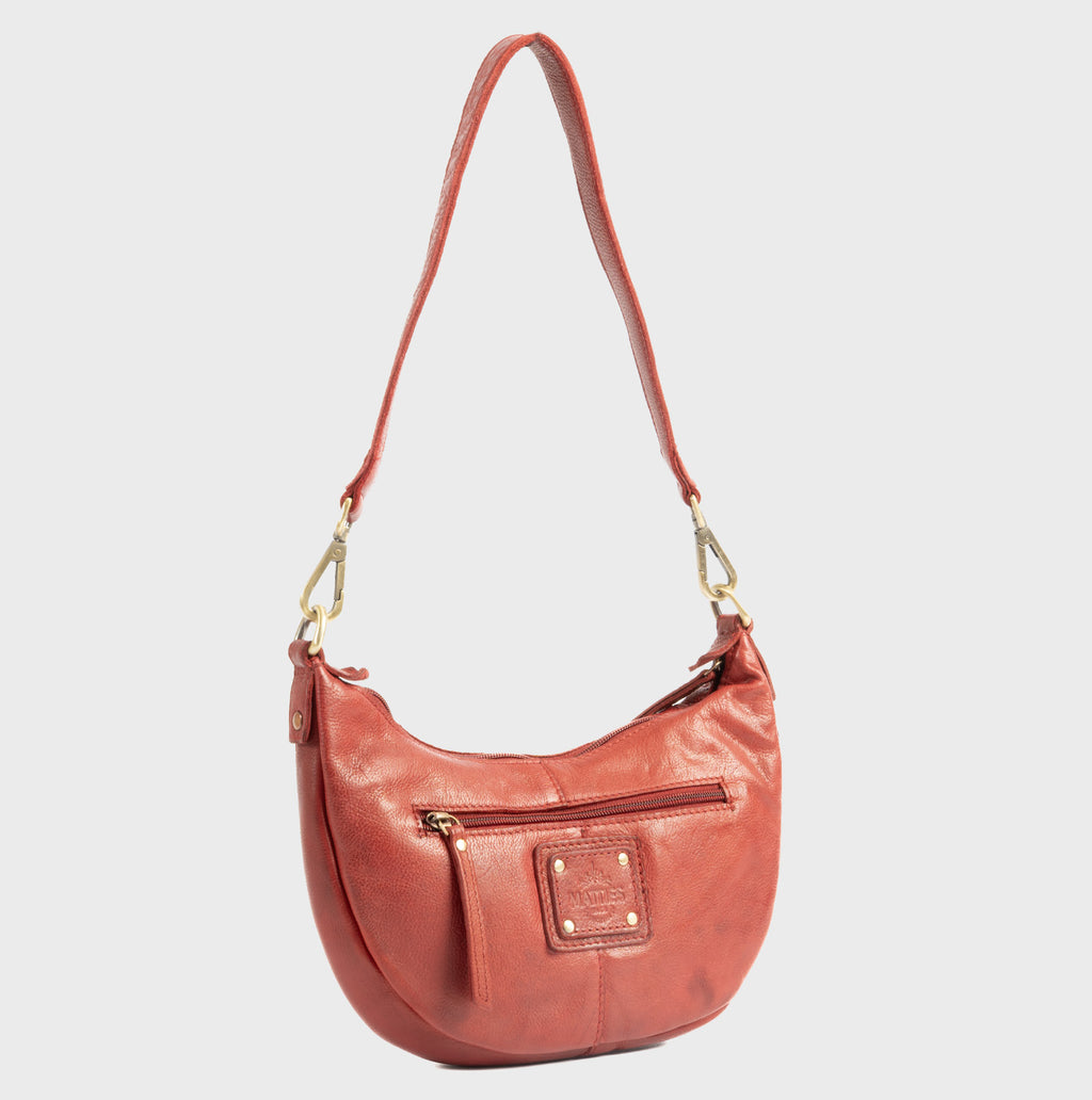 Bolso de hombro de piel natural