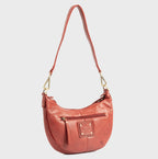Bolso de hombro de piel natural