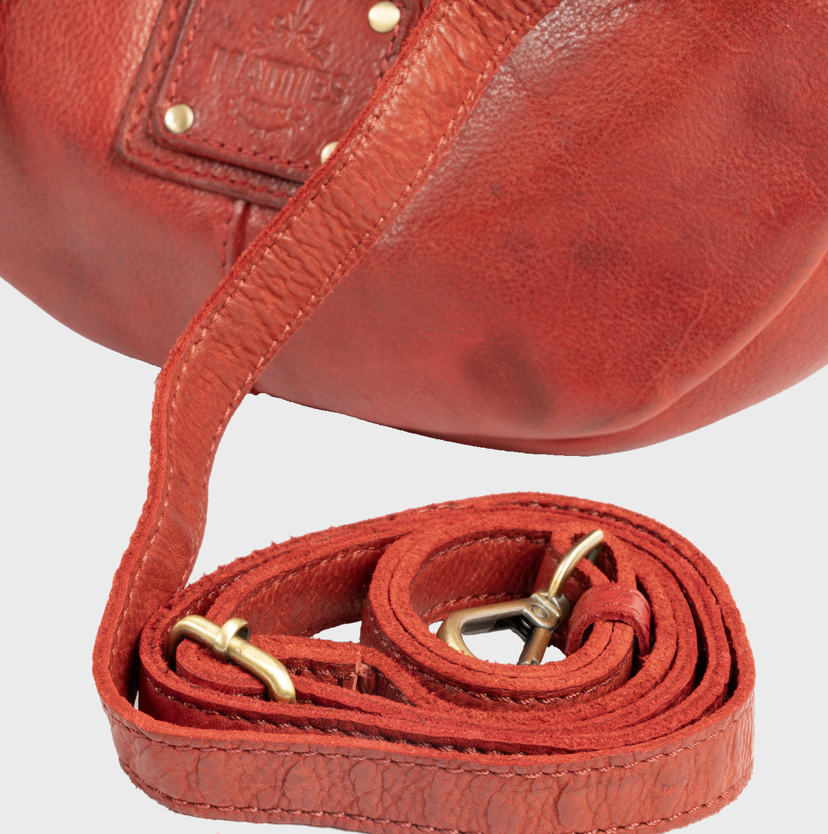 Bolso de hombro de piel natural