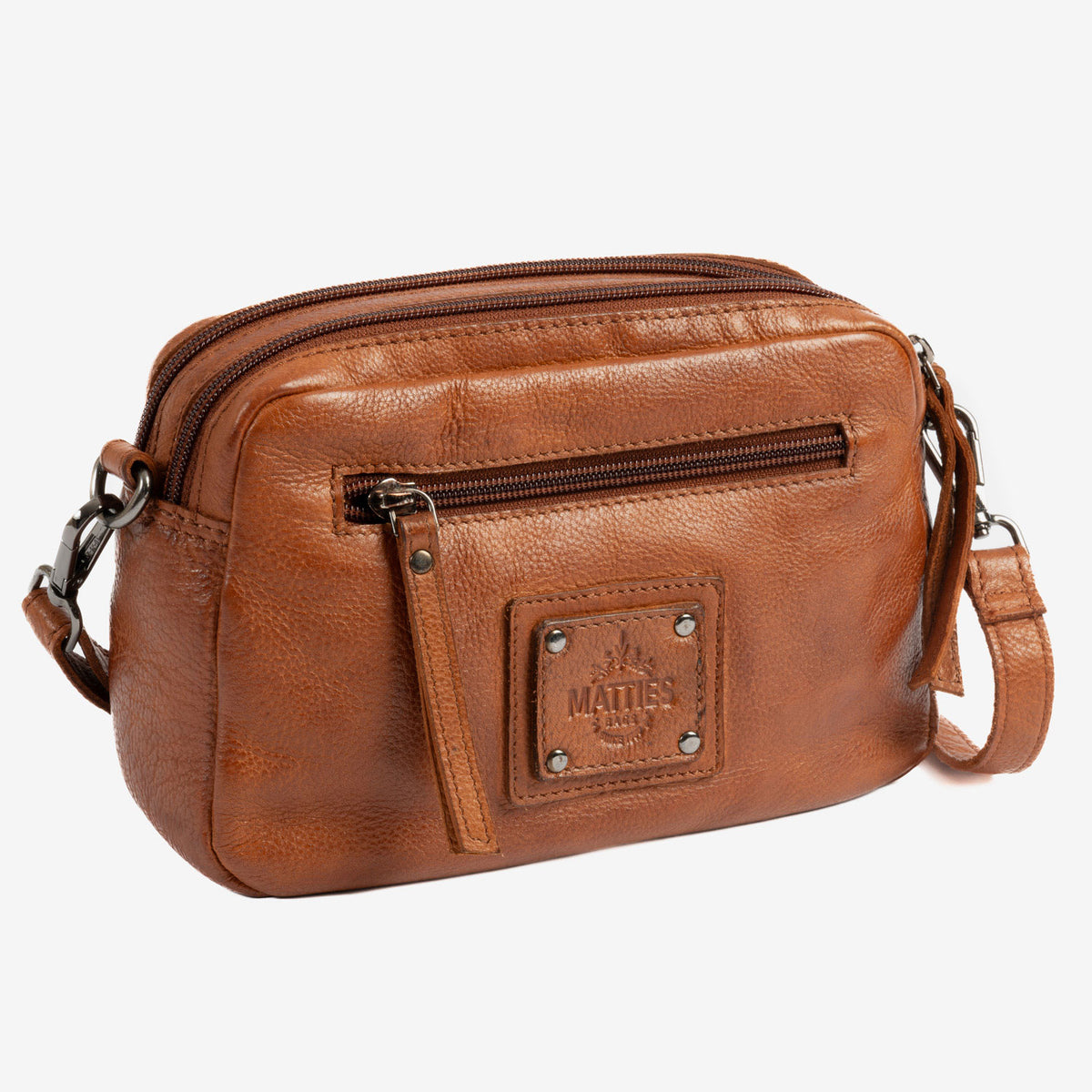 Bolso de piel natural con bandolera