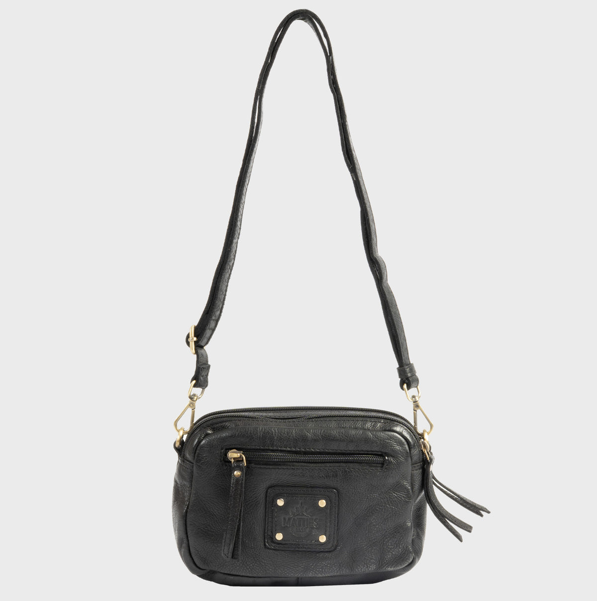 Bolso bandolera de piel natural