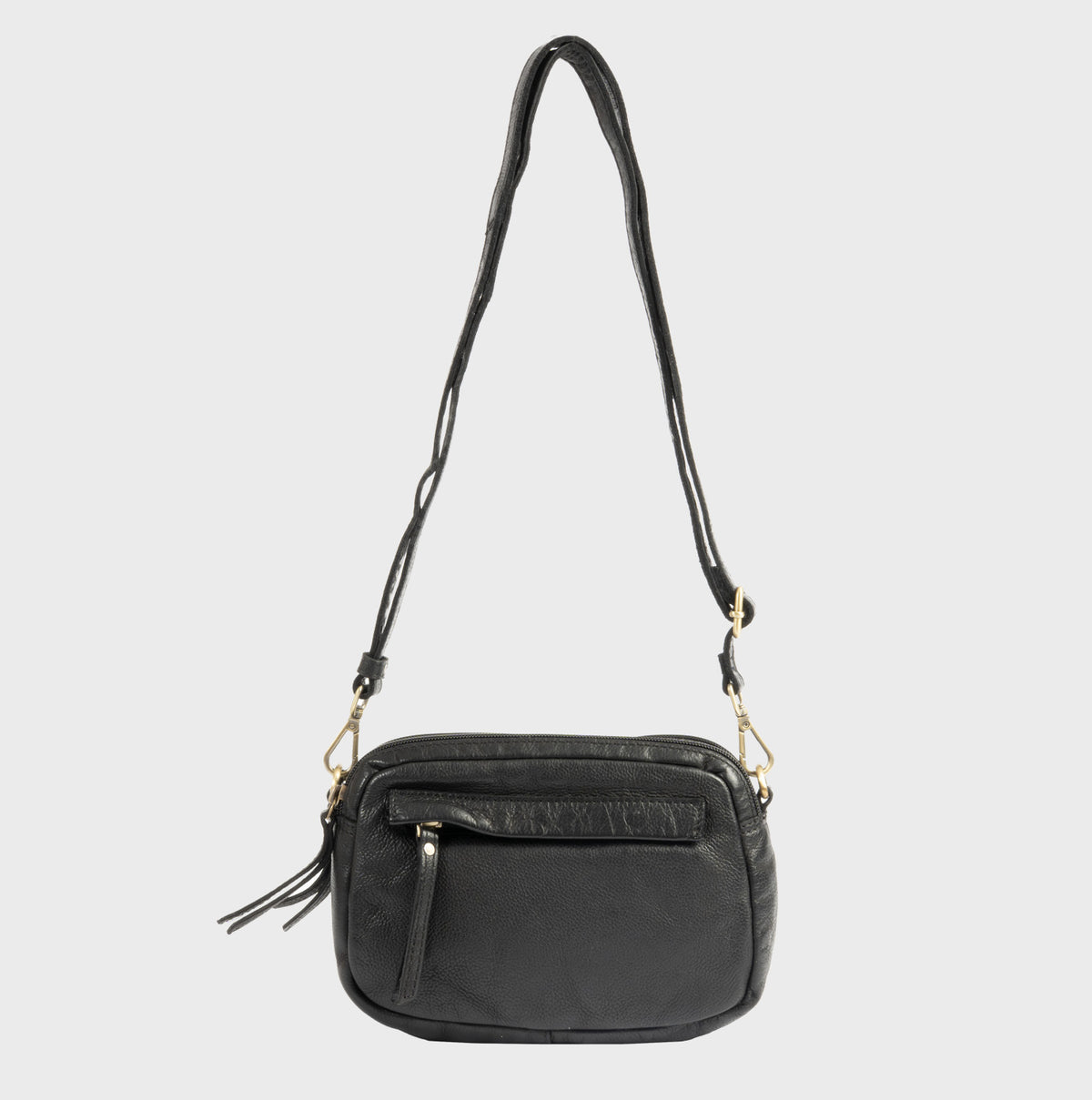 Bolso bandolera de piel natural