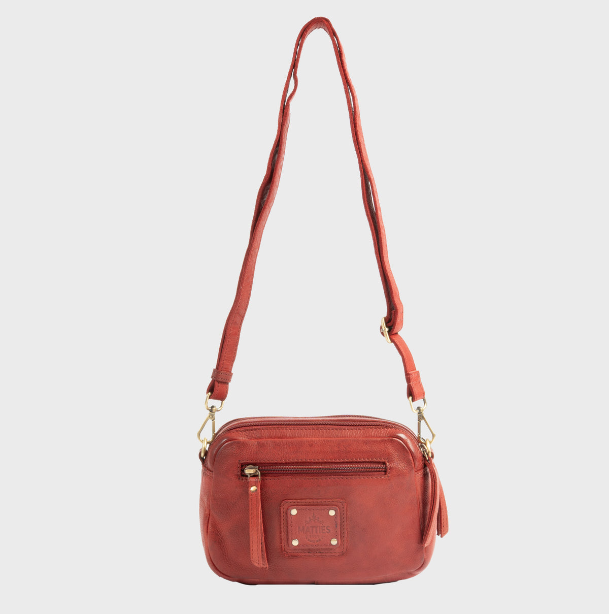 Bolso bandolera de piel natural
