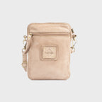 Bolso bandolera vertical de piel natural