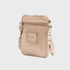 Bolso bandolera vertical de piel natural