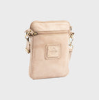 Bolso bandolera vertical de piel natural