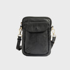 Bolso bandolera vertical de piel natural