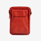 Bolso bandolera vertical de piel natural