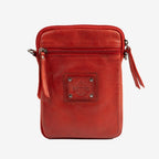 Bolso bandolera vertical de piel natural