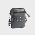 Bolso bandolera vertical de piel natural