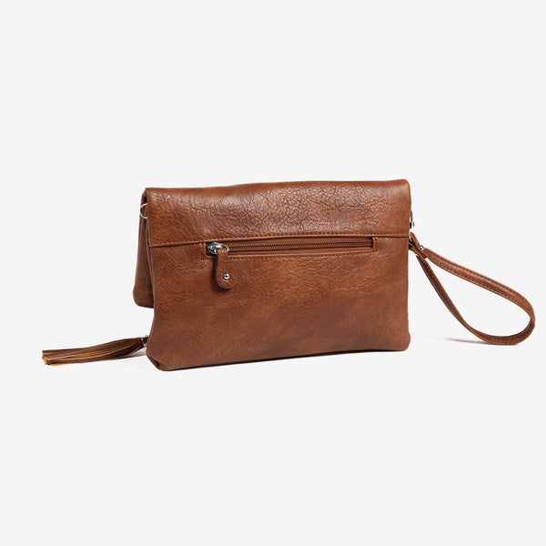 Tan folded handbag, Clutch bags Collection