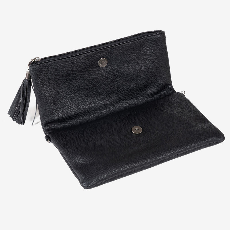 Folded clutch wallet, Black, Wallets Series. 28x18cm