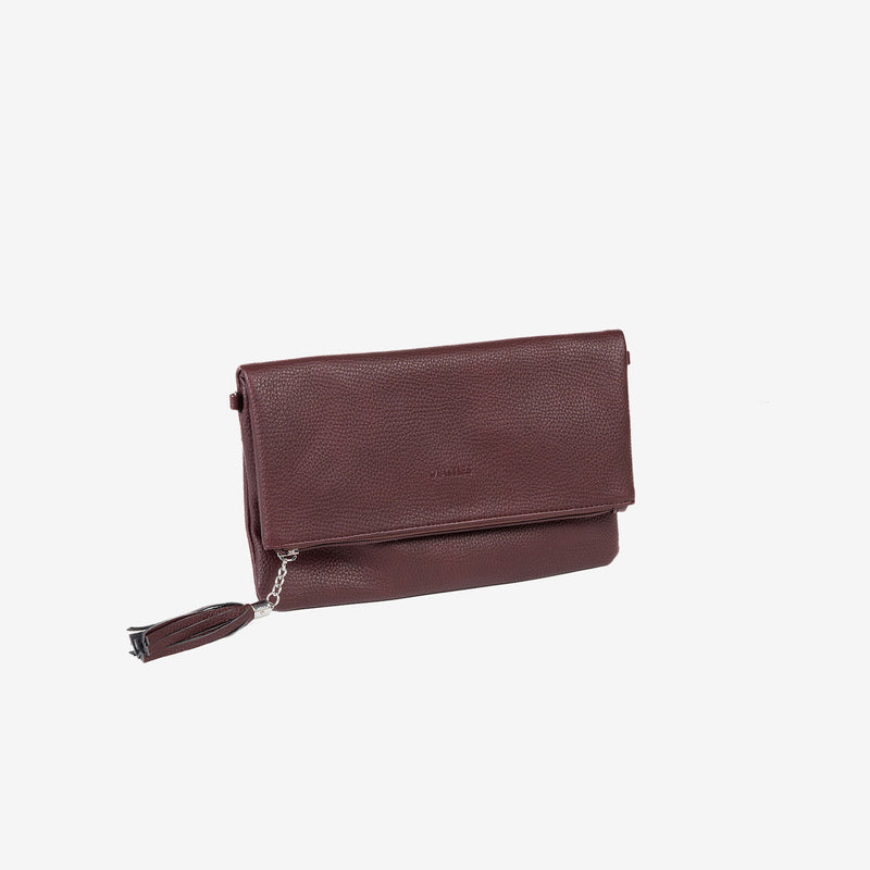 Folded clutch wallet, Bordeaux, Carteras Series. 28x18cm