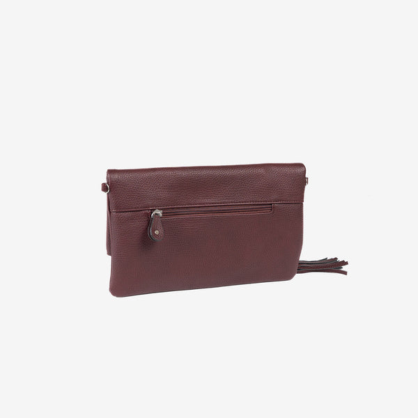 Folded clutch wallet, Bordeaux, Carteras Series. 28x18cm