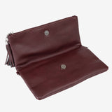 Folded clutch wallet, Bordeaux, Carteras Series. 28x18cm