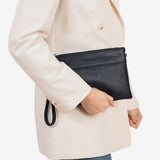 Blue handbag detachable shoulder strap, Clutch bags collection