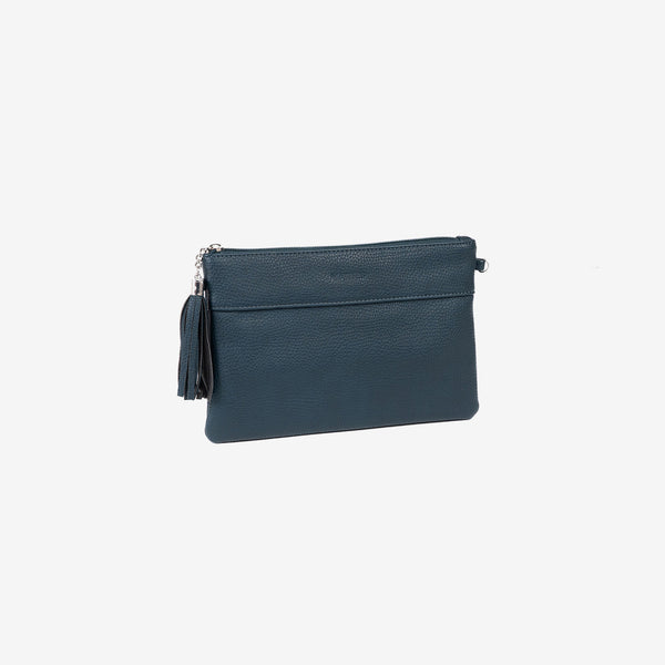Handbag with shoulder strap, blue, Carteras Series. 26x17cm