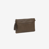 Clutch with shoulder strap, khaki color, Carteras Series. 26x17cm