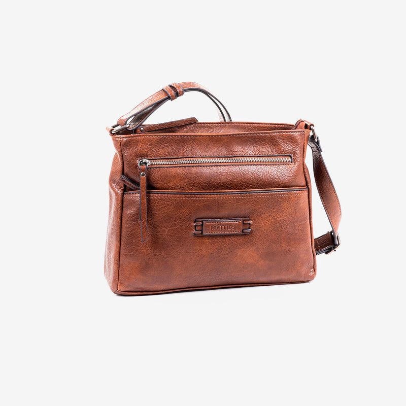 Classic cross body bag, brown color