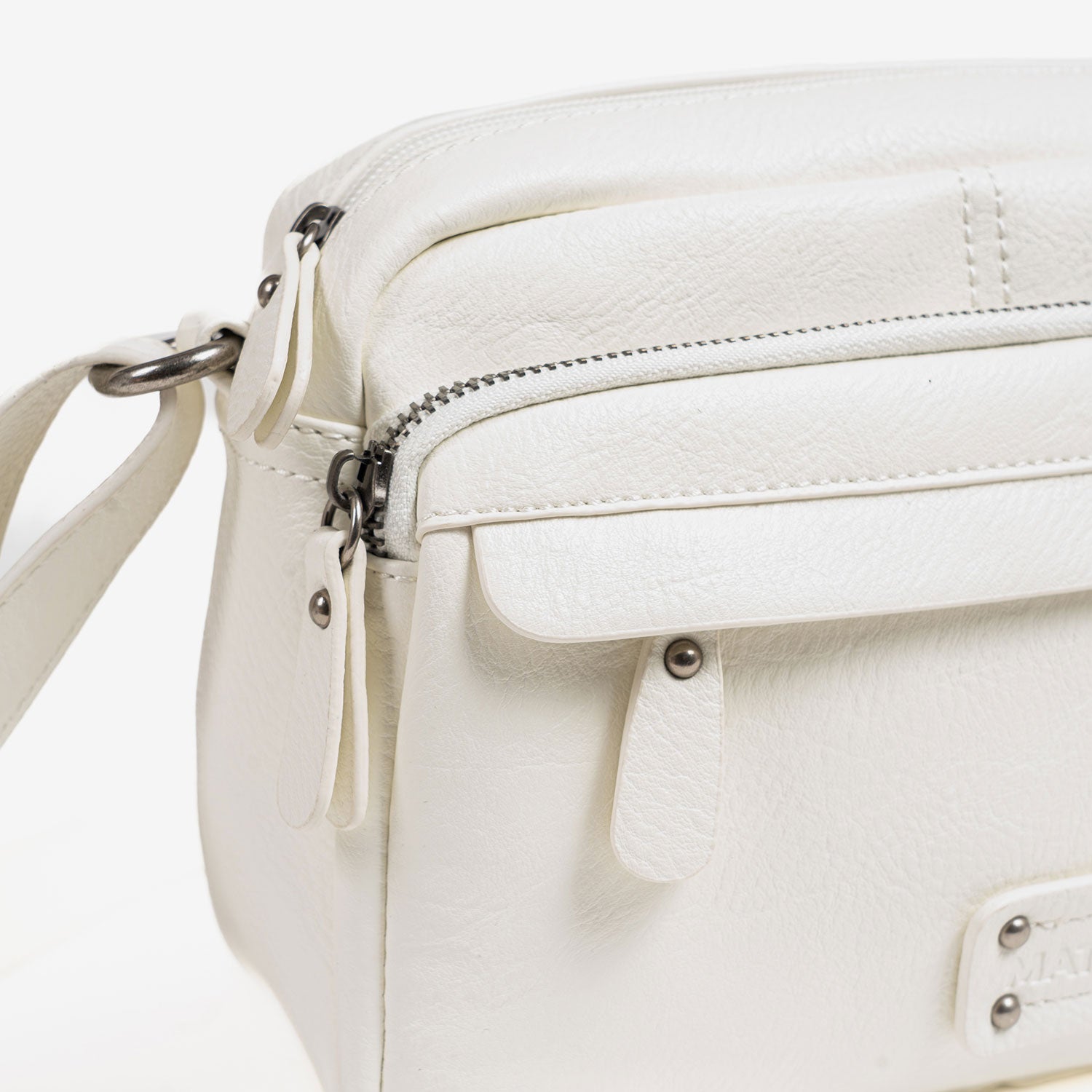 Bolso bandolera, color blanco, Serie Clásicos