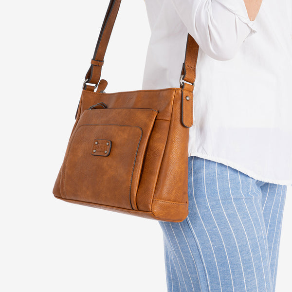 Crossbody bag, leather color-v, Classics Series. 29x22x10 cm