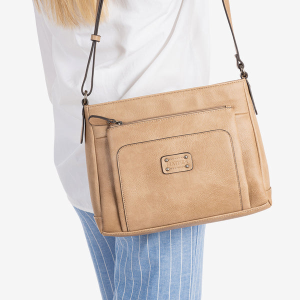 Crossbody bag, camel-v color, Classics Series. 29x22x10 cm