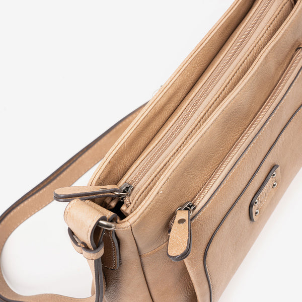 Crossbody bag, camel-v color, Classics Series. 29x22x10 cm