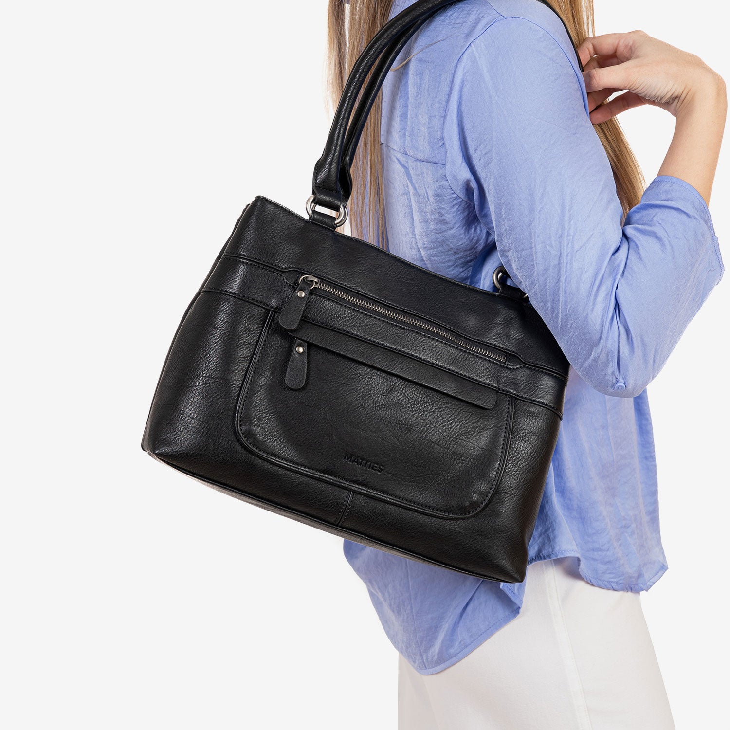 Bolso de hombro negro-v. 36x25x12cm