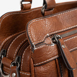 Handbag and cross body strap, Collection Clásicos, tan