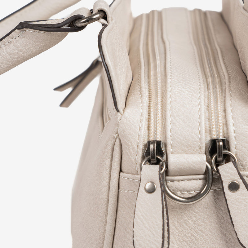 Handbag and cross body strap, Collection Clásicos, off white