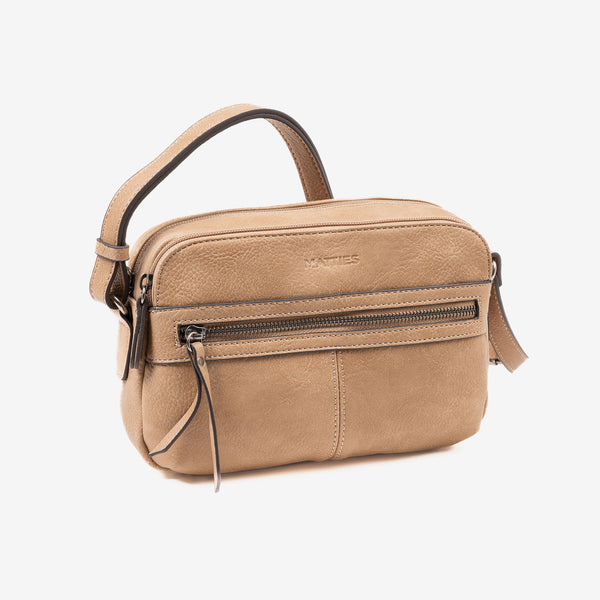 Bolso camel-v. Bandolera Classic. 24x17x10 cm