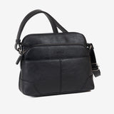 Bolso negro-v bandolera Classic. 25x21x10 cm