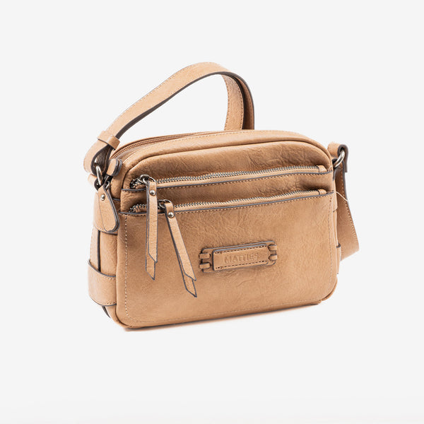 Crossbody bag, camel-v color, Classic Series. 24x17x8 cm