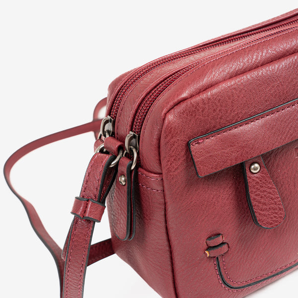 Burgundy mini bag for women. 20x15x7 cm