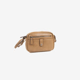 Small shoulder bag for women, taupe color, Minibags series. 21x14x05 cm