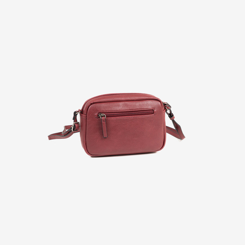 Small shoulder bag for women, burgundy color, Minibags series. 21x14x05 cm