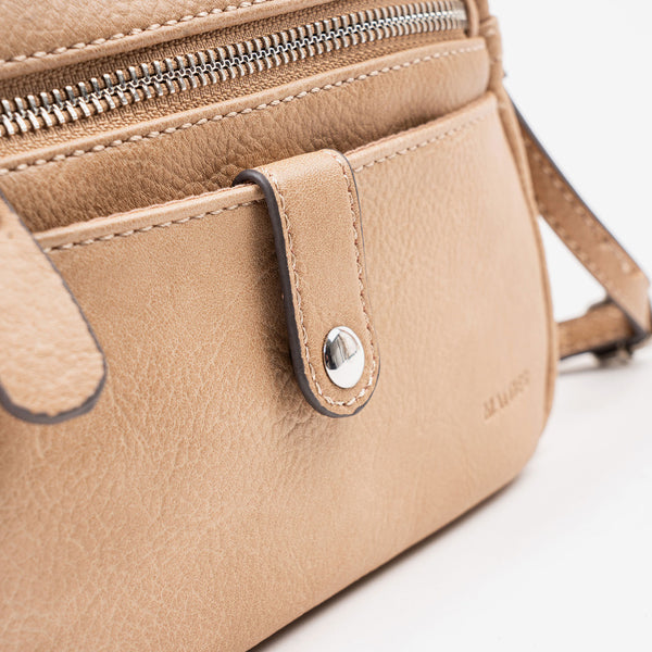 Small shoulder bag for women, camel-v color, Minibags series. 21x14x05 cm