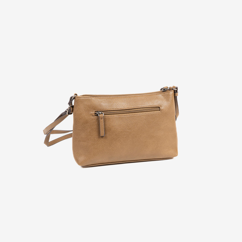 Mini bolso para mujer, color taupe, Serie Minibags. 25,5x16x6 cm