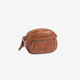 Mini bolso para mujer, color cuero, Serie Minibags. 21x16x9 cm
