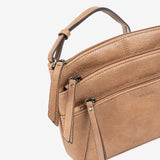 Small shoulder bag for women, camel color, Emerald minibags series. 25.5x16x06cm