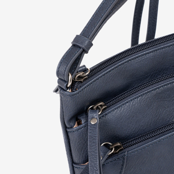Bandolera pequeña para mujer, color azul, Serie minibags esmeralda. 25.5x16x06 cm