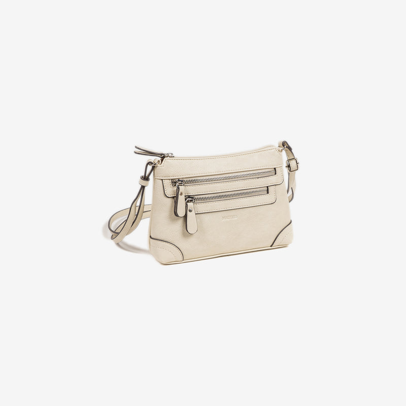 MINI CROSSBODY BAG FOR WOMEN, BEIGE-V COLOR, MINIBAGS SERIES. 23x16x6.5 cm