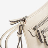 MINI CROSSBODY BAG FOR WOMEN, BEIGE-V COLOR, MINIBAGS SERIES. 23x16x6.5 cm