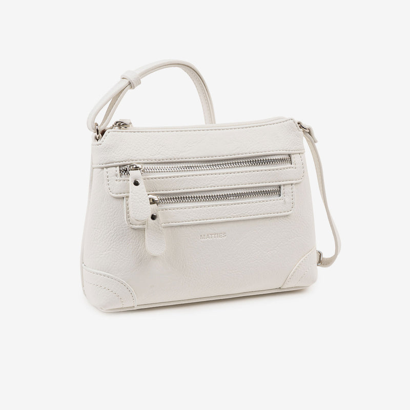 MINI CROSSBODY BAG FOR WOMEN, WHITE COLOR, MINIBAGS SERIES. 23x16x6.5 cm