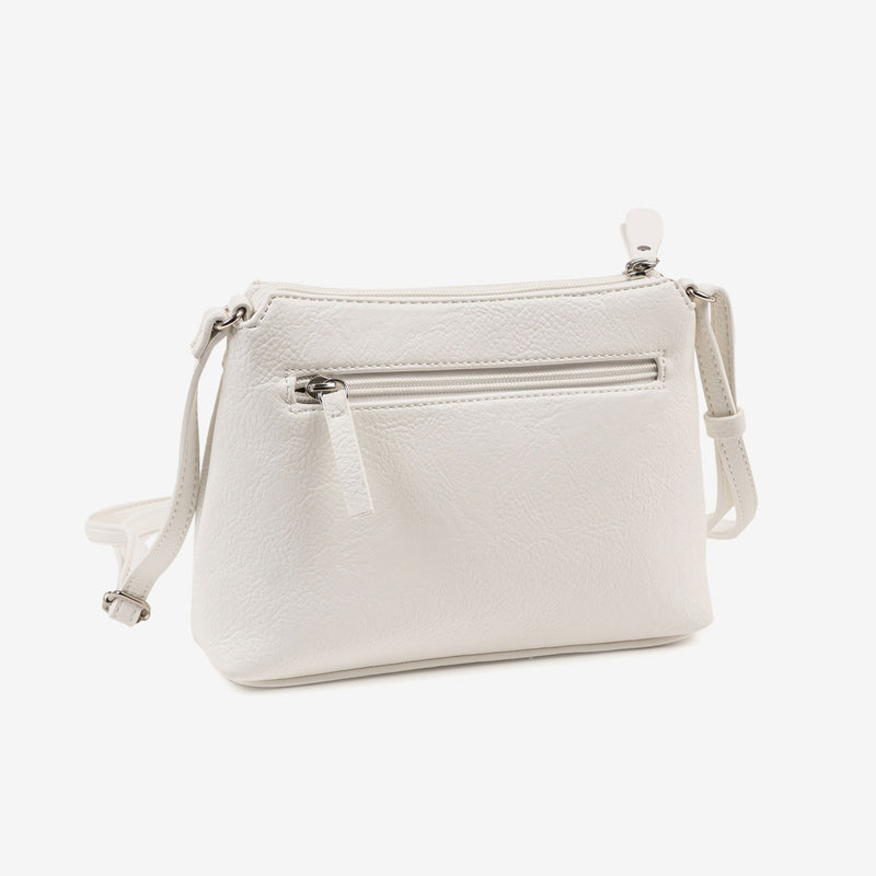 MINI CROSSBODY BAG FOR WOMEN, WHITE COLOR, MINIBAGS SERIES. 23x16x6.5 cm