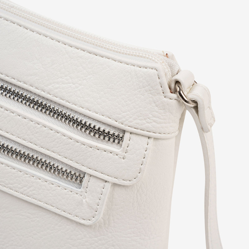 MINI CROSSBODY BAG FOR WOMEN, WHITE COLOR, MINIBAGS SERIES. 23x16x6.5 cm